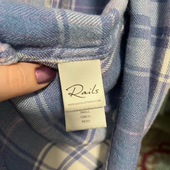 Rails Hunter Plaid Long Sleeve Button Down Shirt in Sky/White/Candy - Picture 2 of 5